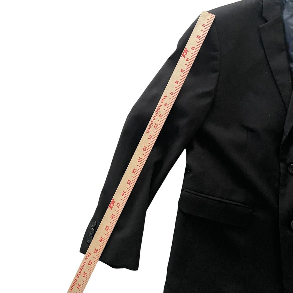 Izod Wool Single-Breasted Blazer Jacket Boys Size 16 Black Business Career - Picture 11 of 13